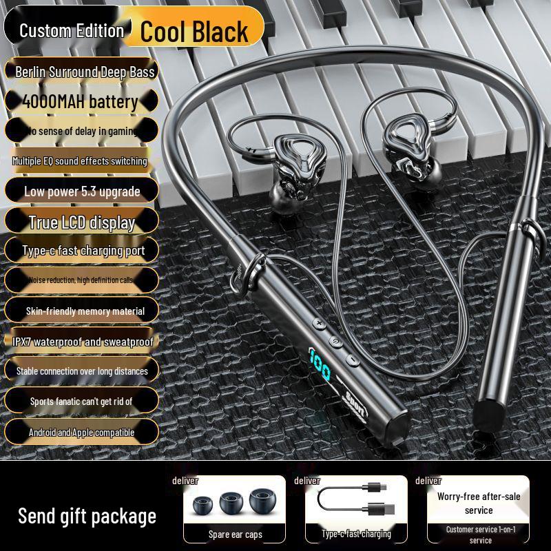 2025 Bluetooth Neckband Headphones: Heavy Bass, Wireless, Noise Cancelling, Long Standby, Sports & Running