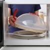 New Microwave Splash Cover High Temperature Resistant Microwave Guard Lid Transparent Food Heating Cover With Steam Vent Handle