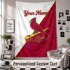 Wall Hanging Tapestry With Custom Name & Text, St. Louis Cardinals Decorative Tapestry For Bedroom