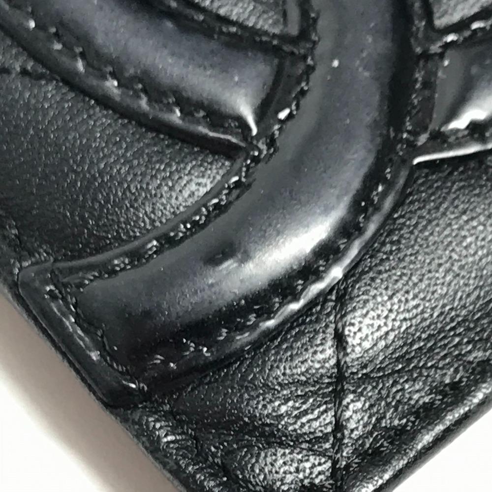 CHANEL A26725 Cambon Line CC CC Mark logo Pass Case Card Case Leather Black