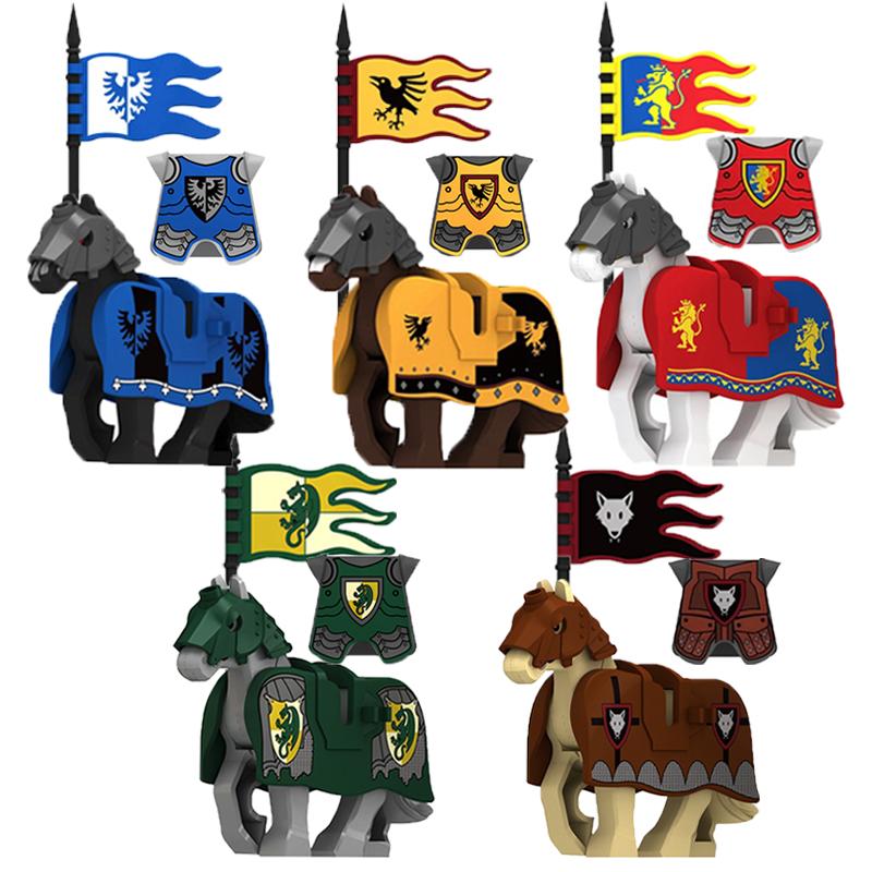 Medieval Zoo Building Blocks Character Accessories Mounts Animals Deer Elephants Camels Wolves Warhorses Bricks Toy Gifts K080