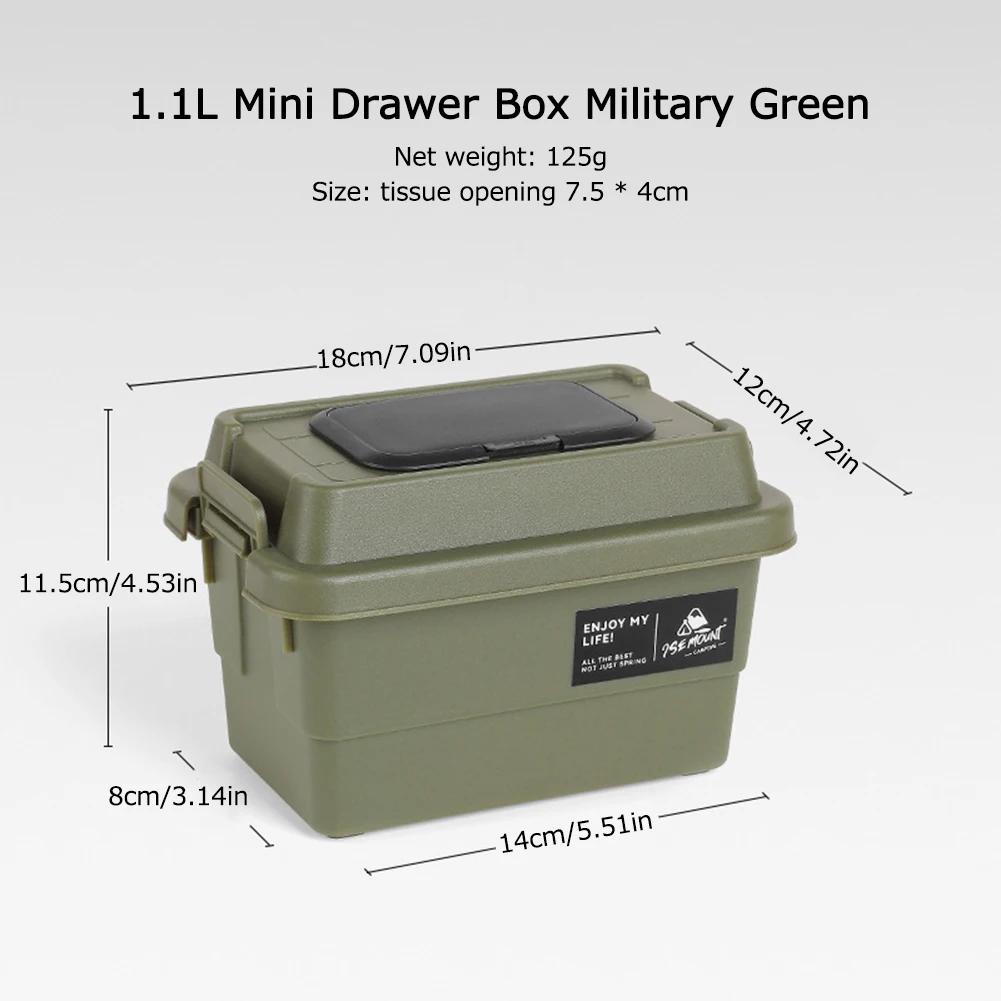 1.1L Outdoor Camping Storage Box Travel BBQ Utensils Organizer Seasoning Bottle Storage Box Portable Desktop Tissue Container