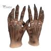 Detailed Zombie Hands 1 Pair Halloween Costume Gloves for Adults Kids, Horror Accessories Gloves, Latex Scary Ghost Hand Cosplay Accessory Masquerade