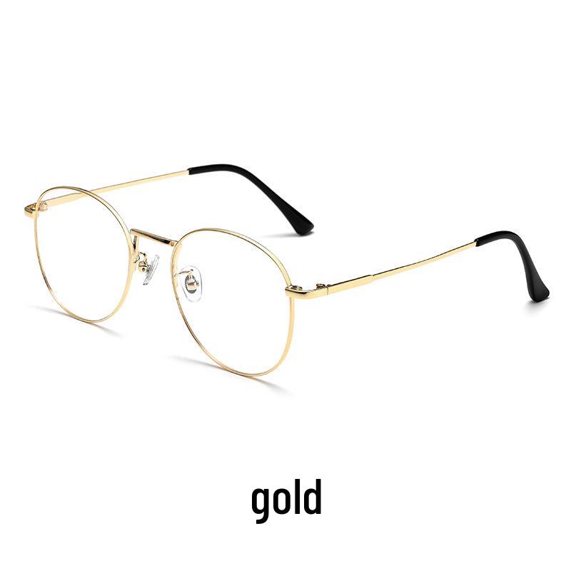 Women's Ultralight Retro Oval Half-Rim Metal Glasses with Anti-Blue Light Technology