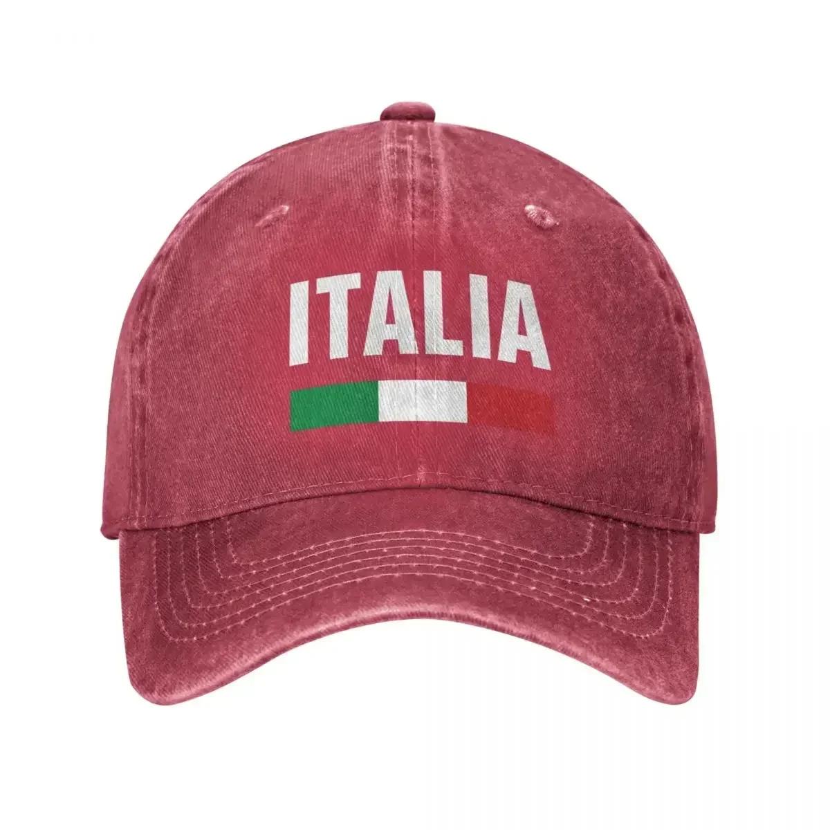 Summer Dad Italia Italy Italian Flag Baseball Cap Casual Sun Hat Outdoor Denim Cap Hats One Size