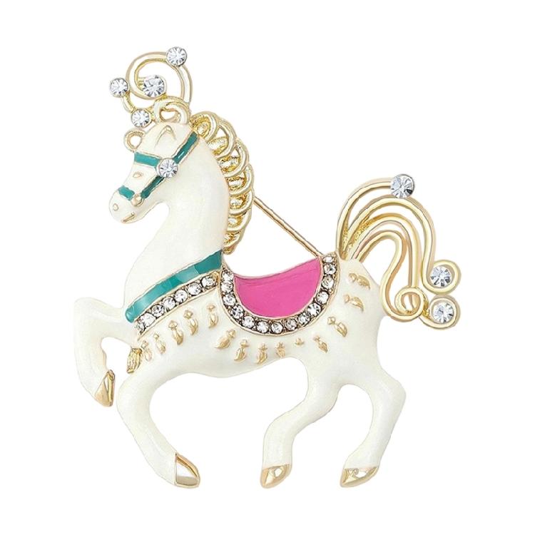 Vibrant Cartoon Horse Brooch Colorful Dopamine Design to Add Fun and Flair to Casual Outfit Enhancement белый
