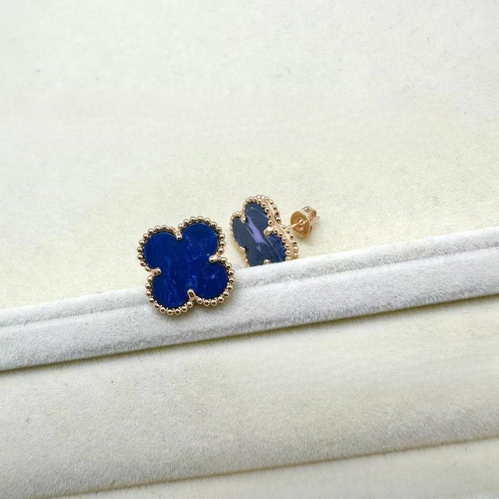 High-End Klassische Vierblattklee-Ohrringe für Damen, Roter Chalcedon High-End Damenohrringe