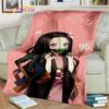 Kamado Nezuko Demon S-Slayer Japan Anime Mykt flanellteppe for senger Soverom Sofa Piknik, Kasteteppe for barn Utendørs Fritid
