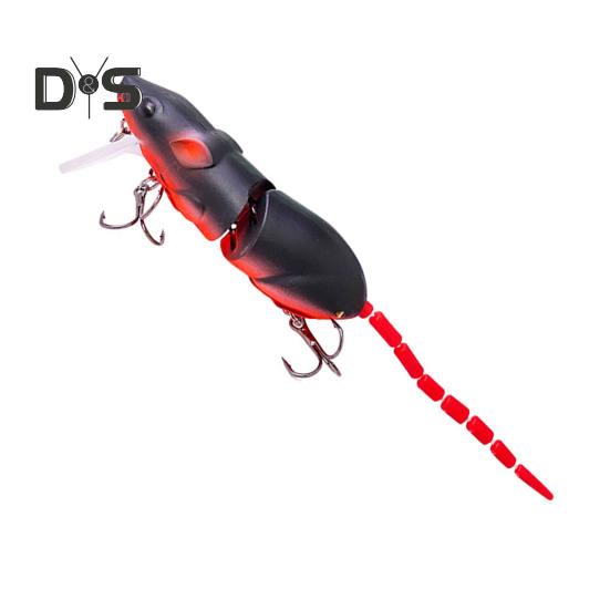 

1/7 шт 8 см/15,3 г металлическая приманка для мышей с тройным крючком 2-секционная бионическая 3D крыса искусственная жесткая приманка для пресноводной соленой воды рыболовные принадлежности E