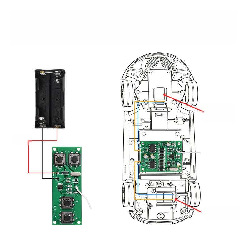 1 Set Toy Car Model Boat Models Tank Diy Remote Controller Accessory 4-Channel 2.4Ghz Wireless Remote Control Receiver Board Kit