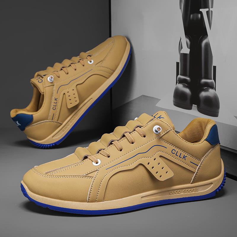 Fashion Men Sneakers Casual Fashion Easy Matching Mixed Colors Leather Breathable Height Increased Flat Platform Running Shoes