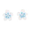 Japan and South Korea Sweet Temperament Dripping Oil Yellow and Blue Egg Flower Earrings Simple and Versatile No Ear Piercings Earrings Women's Gifts