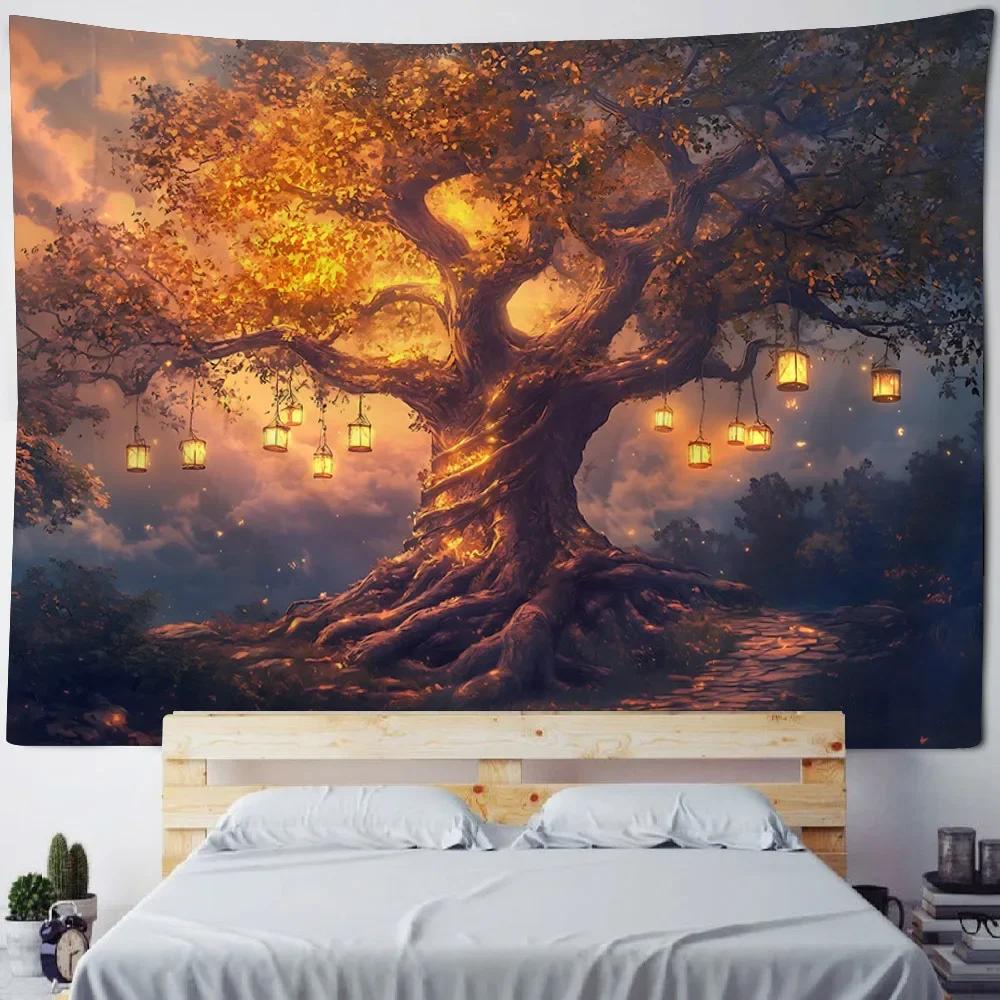 Mysterious Tree Tapestry Wall Decoration Blanket Room Background Poster Bohemian Home Art Decoration Hanging on the Wall