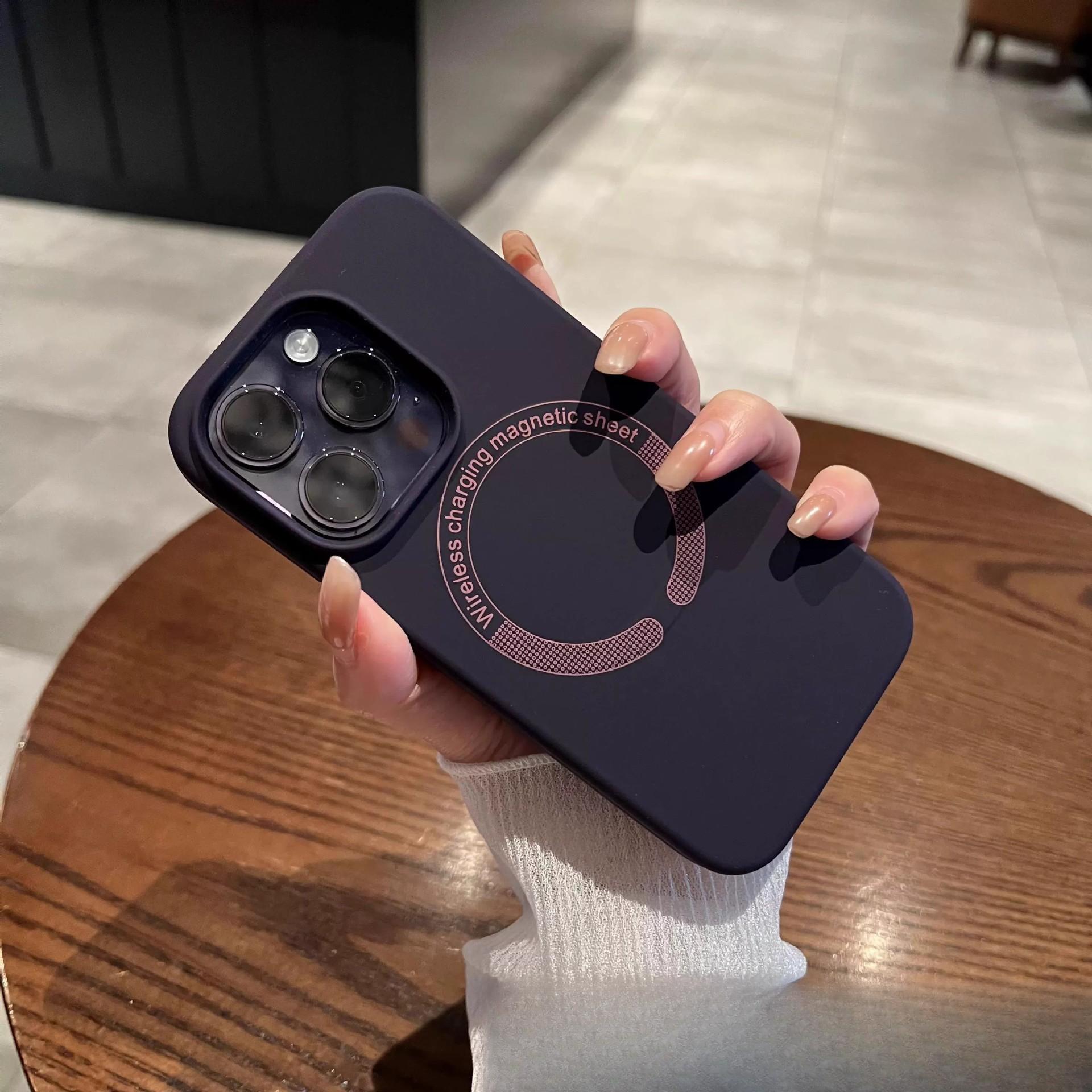 

Титановый серый Подходит для iPhone 15 Жидкий силиконовый чехол для мобильного телефона Apple 14promax Магнитный мягкий чехол Чехол для защиты iPhone 11