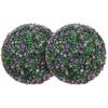 Set of Two Artificial Boxwood Balls Plants - Purple