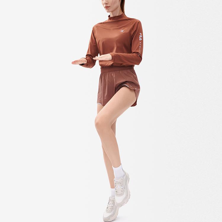 New FILA Athletics T Shirts Women's Leather Brown A11W242201F-BN