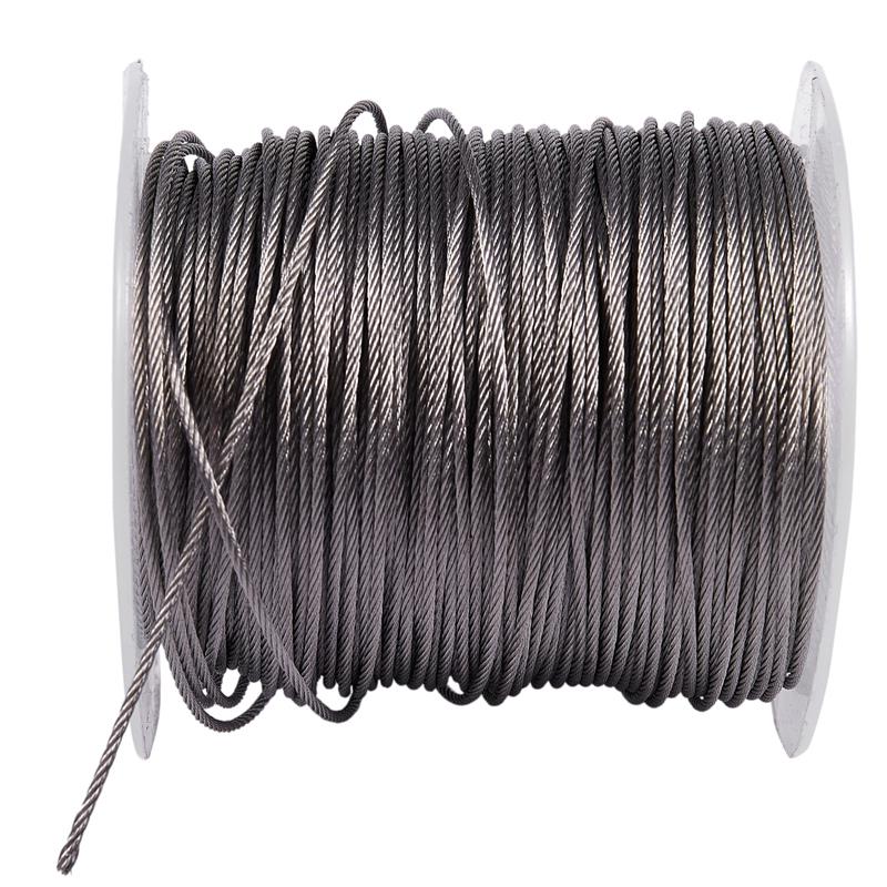 A96I- Hoisting Lifting 7X7 1Mm Dia Stainless Steel Flexible Wire Rope 177Ft