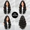 Black Curly Wig for Women - Curtain Bangs Daily Full Cap, Quick Beauty High Quality, Synthetic Heat Resistant Fiber Voluminous