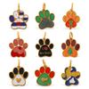  2Pcs Cartoon DIY Stainless Steel Drip Dog Paw Print Pendant Handmade Accessory Jewelry Gold Plated Charm Wholesale