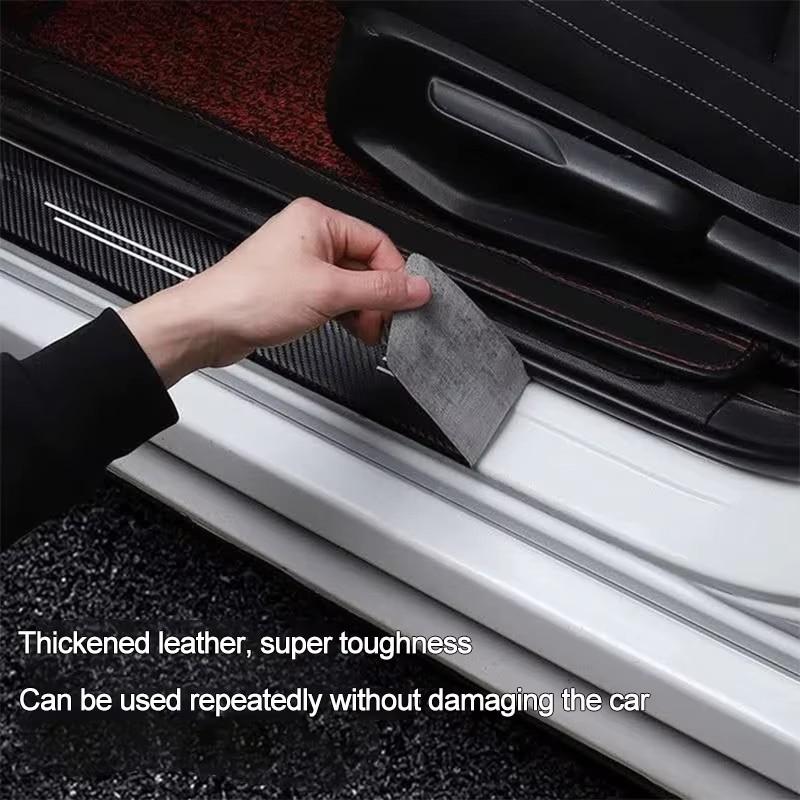 xqzvd1 Car Door Sill Anti-scratch Stickers Carbon Microfiber Sticker For Ford Edge Explorer Transit Ranger Kuga MK2 MK7 Fusion Ecosport