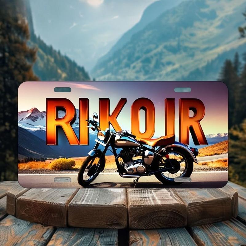 Motorcycle Souvenir License Plate, Metal Auto Wall Decor 15x30cm