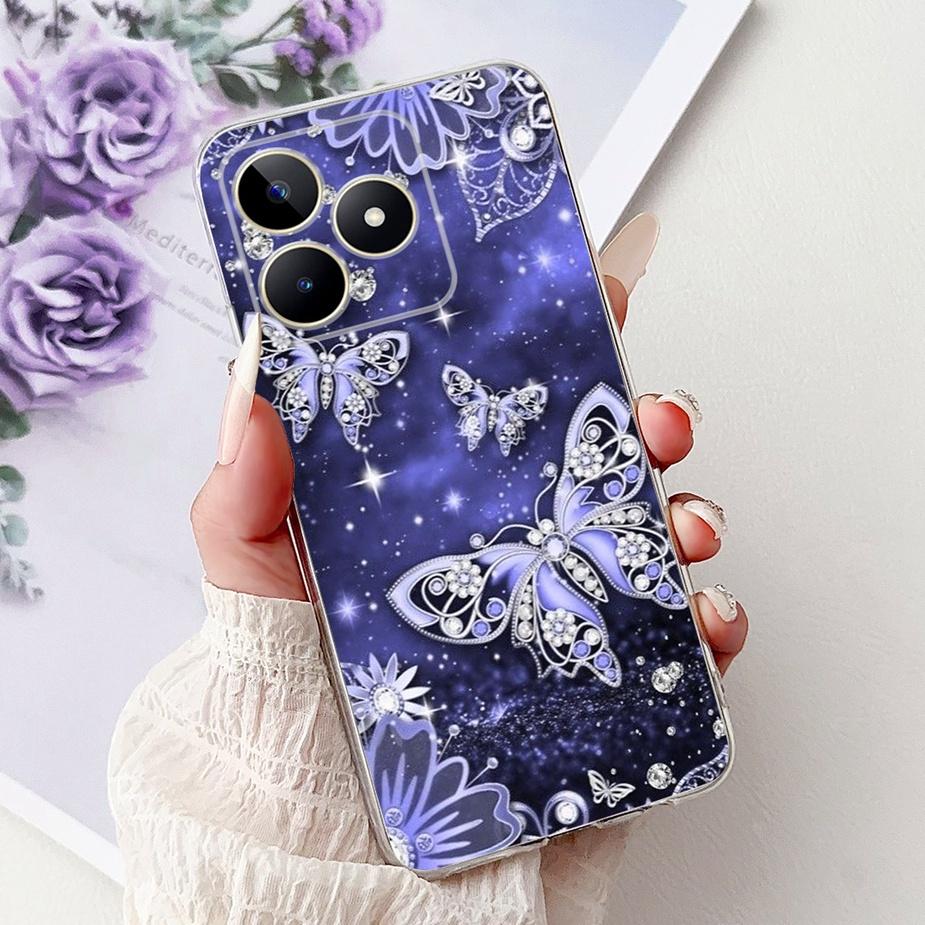 Für Realme Note 50 Hülle RMX3834 Niedliche Katze Bemalte Abdeckung Klare Silikon Weiche TPU Handyhülle Für Realme Note 50 Note50 Fundas Coque