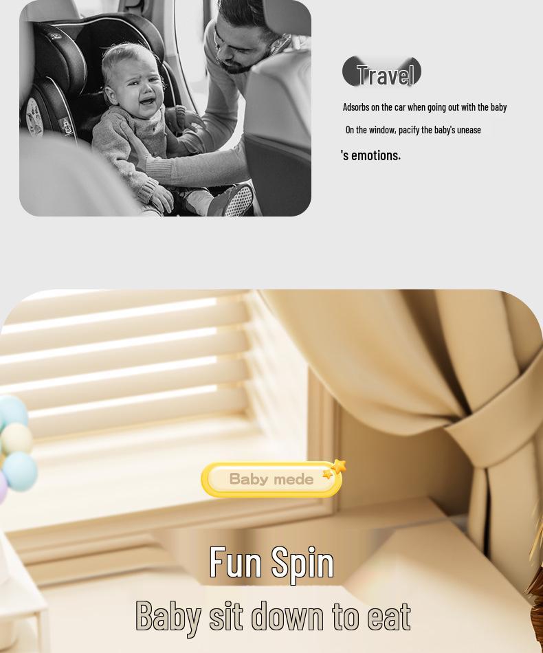 Baby Spinning Teether Toy with Suction Cup for 6-12 Month Infants