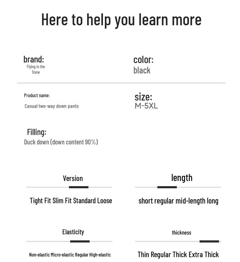 XueZhongFei Men's Removable Liner 90% Down Winter Pants