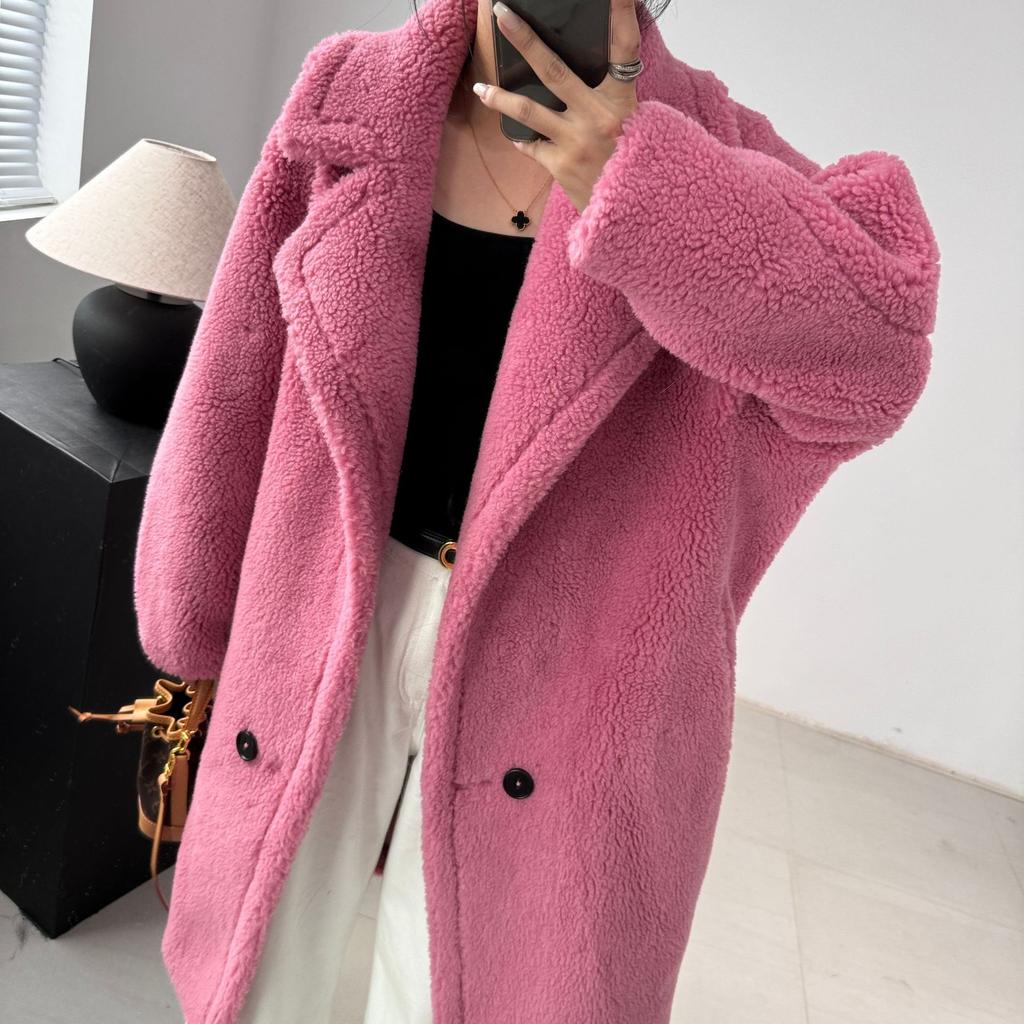 Coat Coat Fur Silhouette Alpaca Winter Long Classic Silhouette Coat for Women