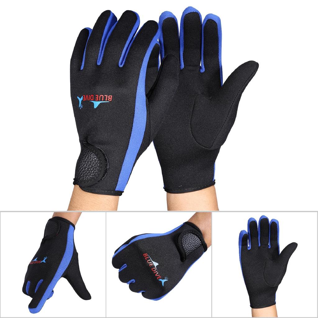 1PairCelsiusSet Diving Neoprene Snorkeling Kayaking Surfing Sport Hook And   Gloves Black Blue M