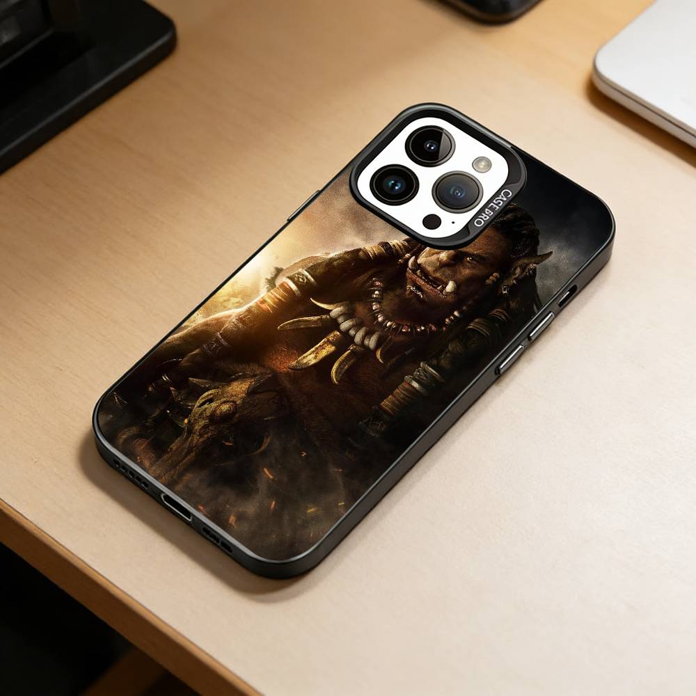 Hra-W-World of W-Warcraft Pouzdro na telefon Pro iPhone 17,16,15,14,13,12,11 Plus,Pro Max,XS,Barevný Stříbrný Černý Kryt