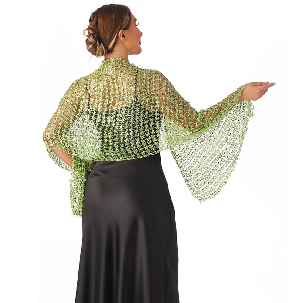 Ethnic Glitter Sequin Hollow Out Scarf, Multi-functional Shawl & Headscarf for Women Evening Party