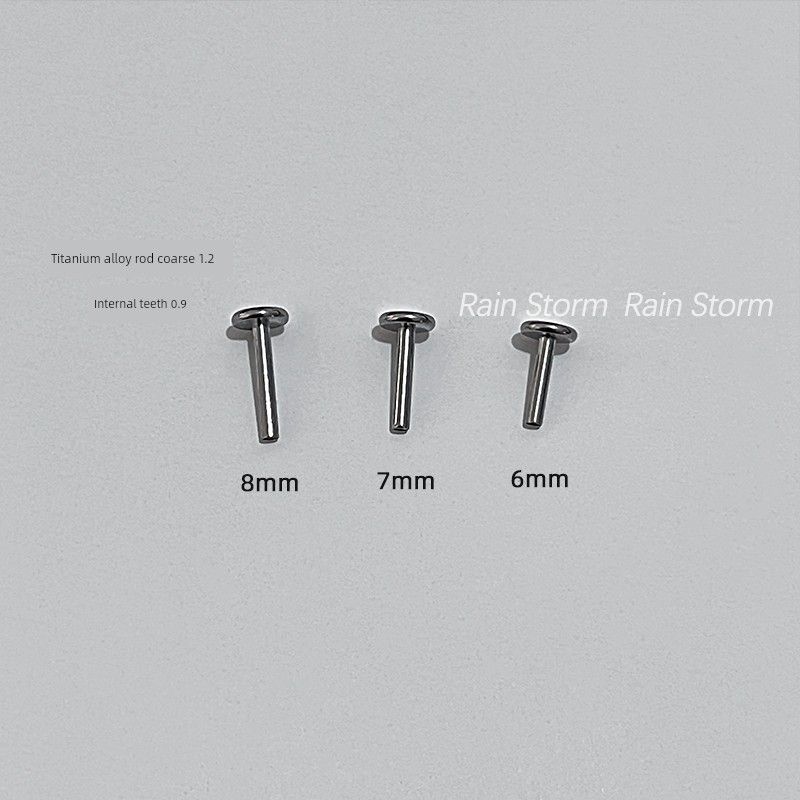 

F136 Titanium Alloy Opal Earrings Super Flash Opal Labret Ear-Caring Otica Internal Thread Earrings Flats Rod 6mm single thick 1.2 inner tooth 0.9