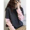 Women's Color Block Patchwork Fleece Long Sleeve T-Shirt - Spring, Autumn, Winter Versatile Slimming Base Layer Top