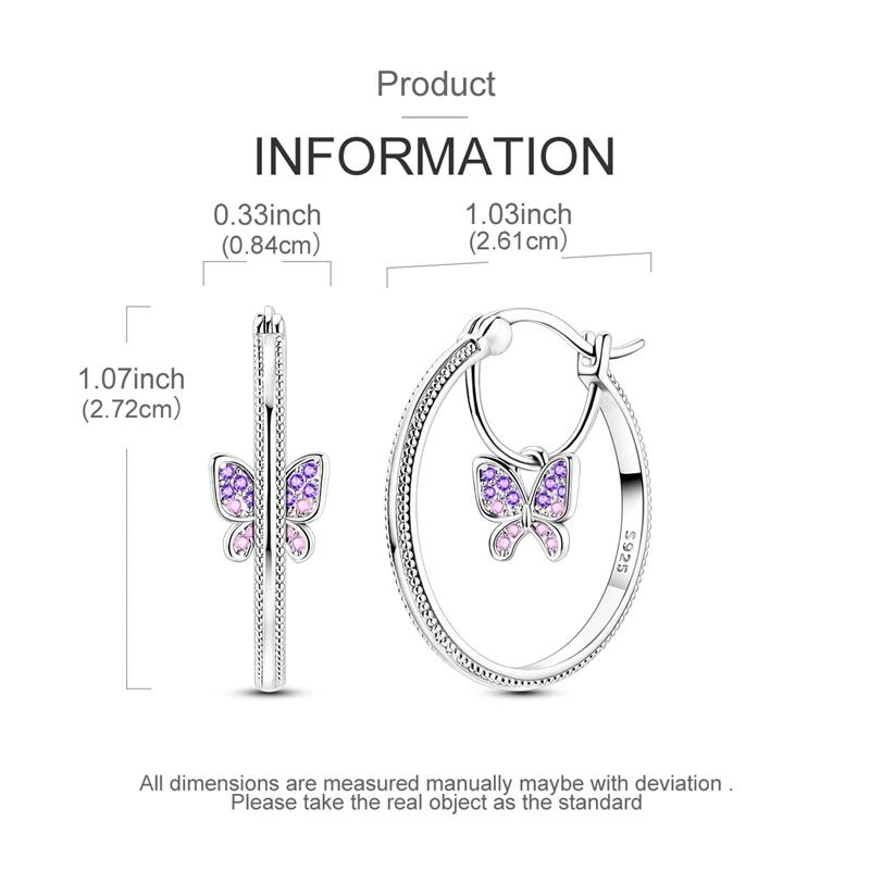 925 Sterling Silver Cute Cat Paw Dangle Hoop Earrings Pink Cubic Zirconia Paved Minimalist Pet Lover Jewelry for Women Gift
