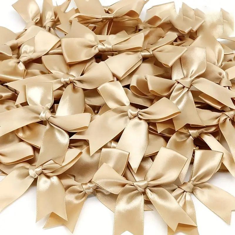30Pcs Ribbon Bow Pink White Gift Tie Bow Applique Wedding Decoration Bow Patch DIY Decoration