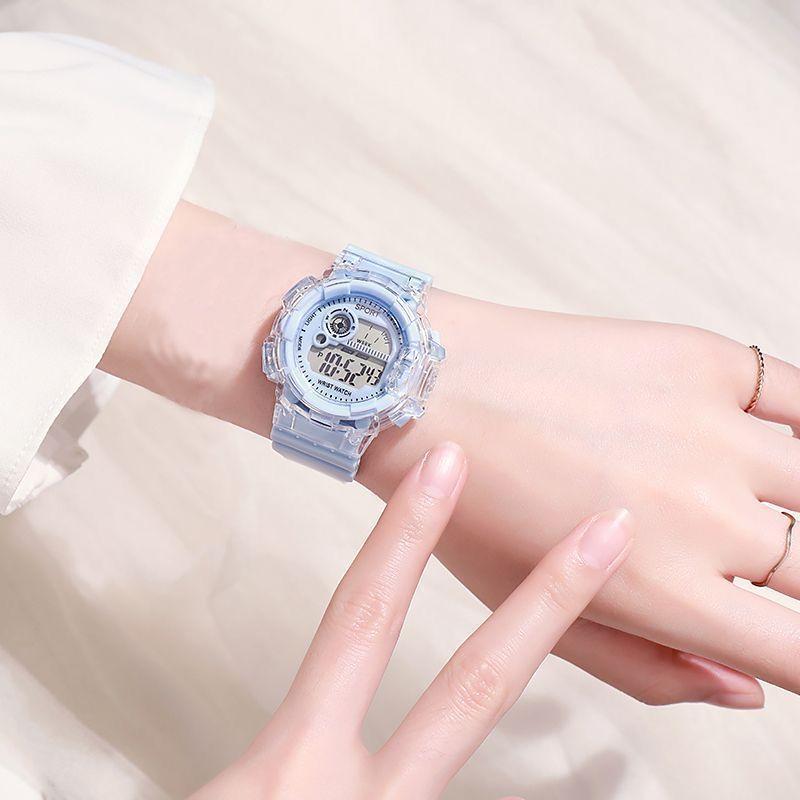 Elektronische Uhr, Transparentes Gehäuse, Mittleres Zifferblatt, Schüleruhr für Damen und Herren