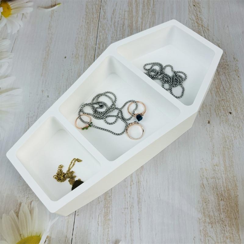Coffin Resin Tray Molds for Making Jewelry Tray Earrings Display Stand DIY Craft, Coffin Shaped Jewelry Tray Molds