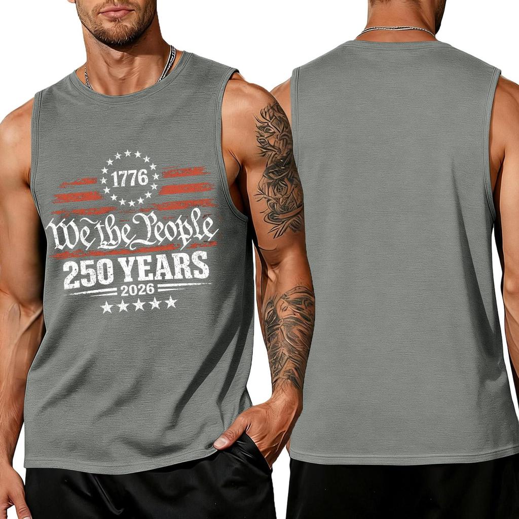 Uomo 4 Luglio Camicie USA Muscolo Senza Maniche Magliette Patriottiche