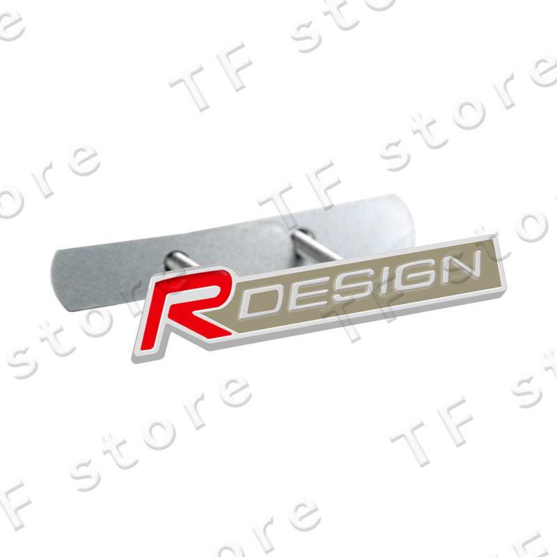 R Design Logo Car Front Grille Emblem Sticker For Volvo XC60 XC40 XC90 S40 S60 C30 V60 Car Side Fender Rear Trunk Badge Decor
