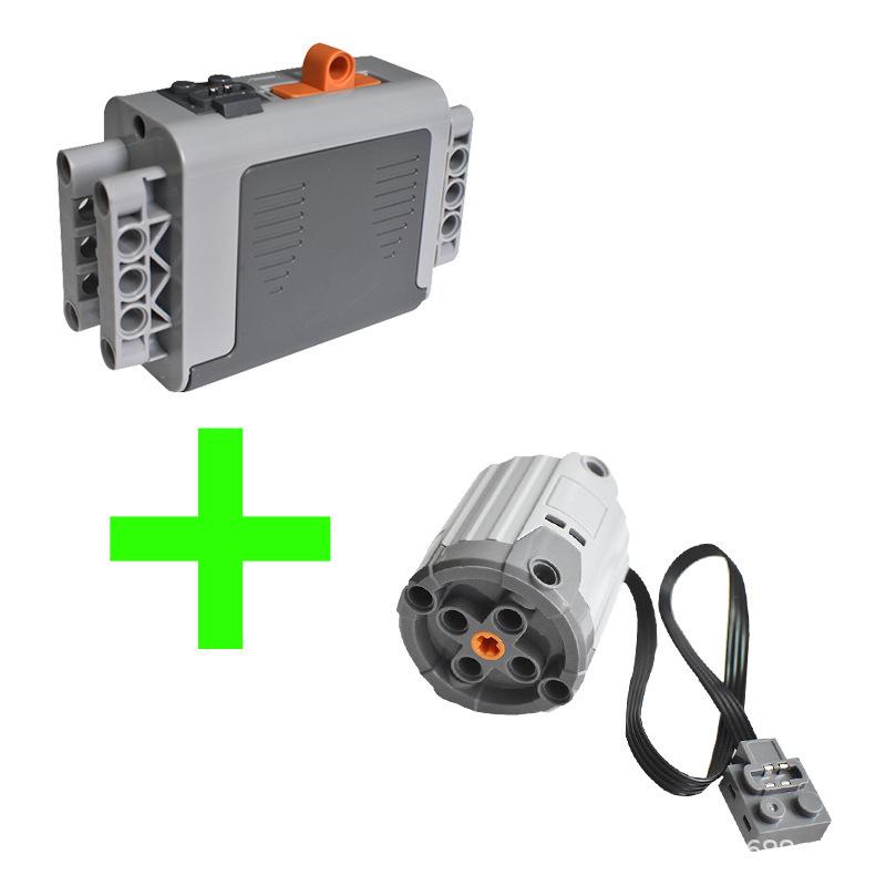 Electric Motor Battery Box & Receiver for Toy Car Building Blocks