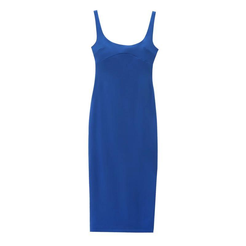 Spring New Women's Fashion Style Simple Graceful Silm Sheath Fit Midi Dress 2289777