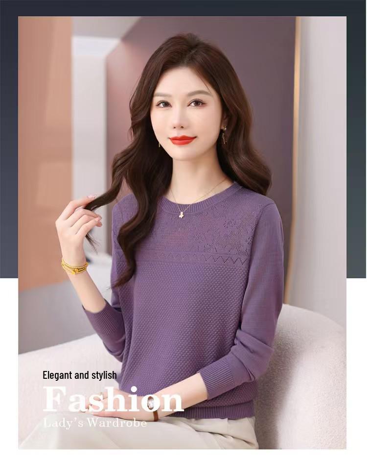 Stylish Women's Thin Round Neck Wool Sweater - Long Sleeve, Knitted, Spring Fashion Hot Seller
