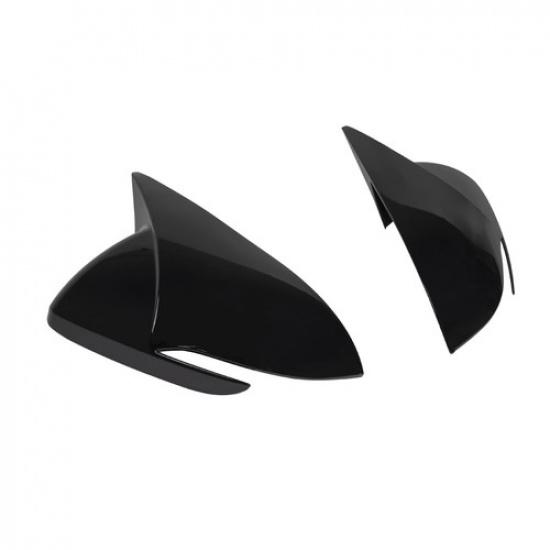 ABS Black Ox Horn Rearview Mirror Lid Cover Trim For 2017- Hyundai Elantra