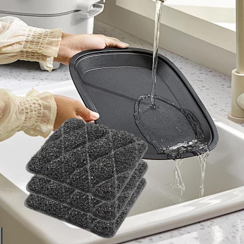 3 Kitchen Scrubbing Sponges, Tools for Washing Pots And Pans with Stains