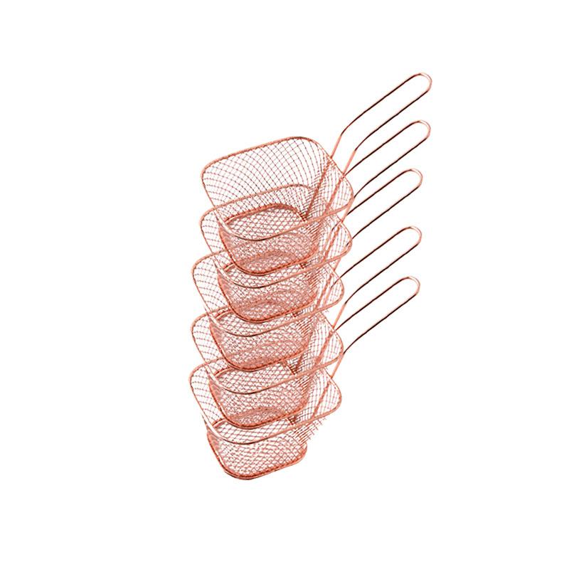

5/6 шт. Мини-корзина для жарки из нержавеющей стали с электропокрытием, сетчатая, портативная, корзины для картофеля фри, сетка-дуршлаг, кухонный гаджет для приготовления пищи
