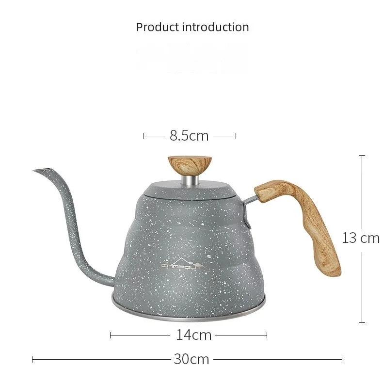 

Открытый чайник для кипящей воды, чайник из нержавеющей стали, чайник для кемпинга с кофе, сваренным вручную, портативный винтажный чайник для кипячения