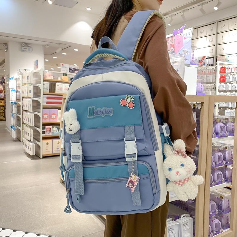 

Школьный рюкзак для девочек-подростков, новый, высокой ценности, большой вместимости, для учеников средней школы, начальной школы, старшеклассников, модный синий