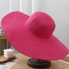 15cm Wide Brim Straw Hats For Women Summer Floppy Foldable Portable Beach Hat Girls Simple Solid Color Uv Protection Lady Panama