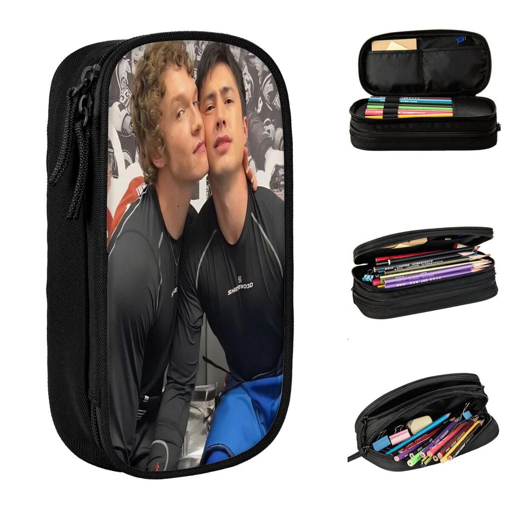 Vintage Shane Hollander & Ilya Rozanov Heated-Rivalry Pen Box Double Layer Large-capacity For School Pencil Bag Gift